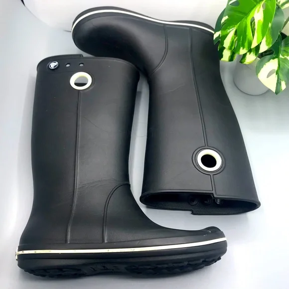 CROCS Shoes Crocs Womens Black Rain Boots Size W6 Poshmark